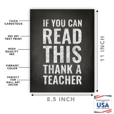 Thank a Teacher Chalkboard Print, 1-Pack Image 1