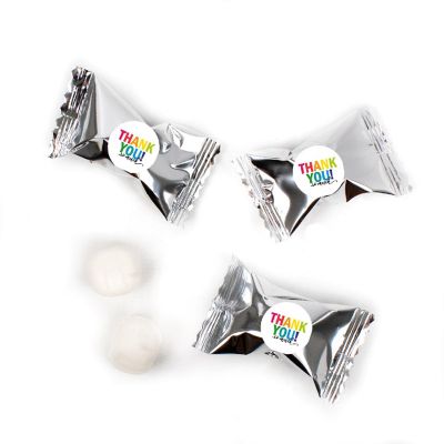 Thank You Candy Mints Party Favors Silver Individually Wrapped Buttermints - 55 Pcs Image 1