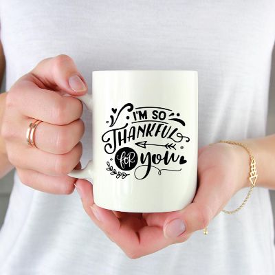 Thankful for You Ceramic Mug Image 1