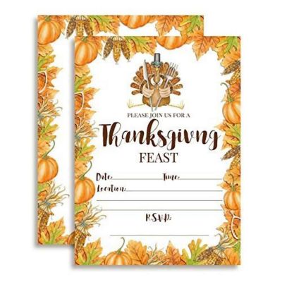 Thanksgiving Feast Invitatiions 40pc. by AmandaCreation Image 1