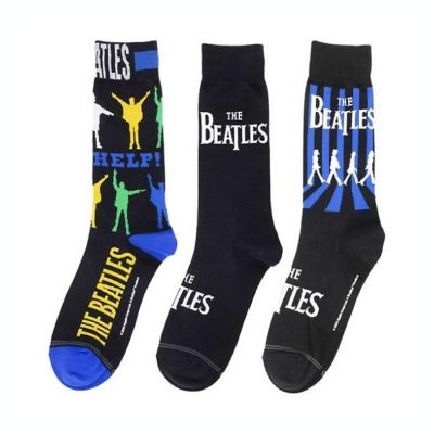 The Beatles Socks Help Abbey Road 3 Pack Image 1