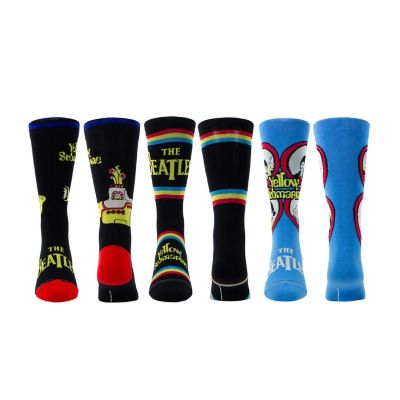 The Beatles Socks Help Yellow Submarine 3 Pack Image 1