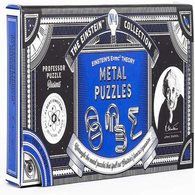 The Einstein Collection E=Mc2 Metal Brain Teaser Puzzle Set  3 Pieces Image 2