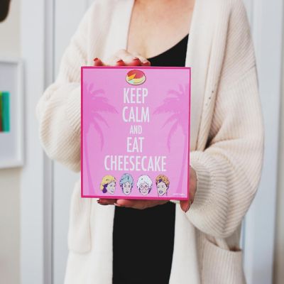 The Golden Girls Keep Calm And Eat Cheesecake 6 x 6 Inch Wood Box Sign Image 2