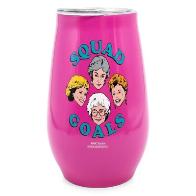 The Golden Girls "Squad Goals" 10-Ounce Stainless Steel Stemless Tumbler w/ Lid Image 1