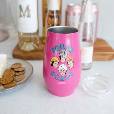 The Golden Girls "Squad Goals" 10-Ounce Stainless Steel Stemless Tumbler w/ Lid Image 2