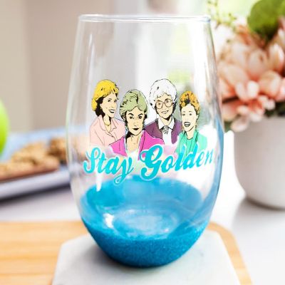 The Golden Girls "Stay Golden" Teardrop Stemless Wine Glass  Holds 20 Ounces Image 1