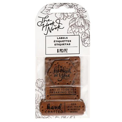 The Hook Nook Sew-On Project Labels-Faux Leather 6/Pkg Image 1
