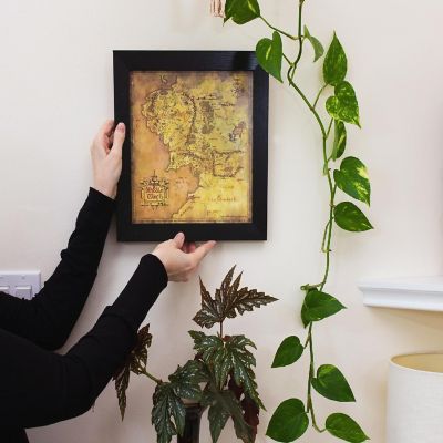 The Lord of the Rings Middle-earth Map Hanging Sign Framed Wall Art  12 Inches Image 2