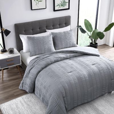 The Nesting Company Elm Stripe Seersucker Bedding Collection in Queen 3 ...