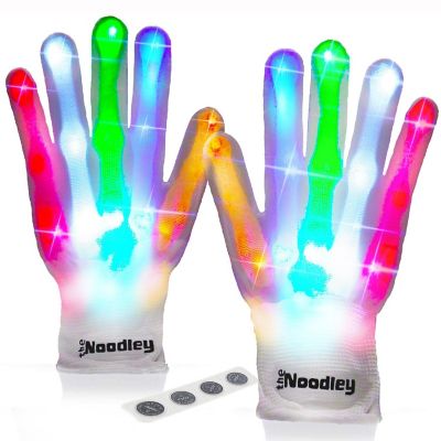 The Noodley LED Light Up Gloves for Kids (Medium, White) Image 1