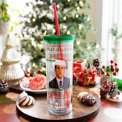 The Office "Christmas Is Cancelled" Carnival Cup With Lid and Straw  Holds 20 Ounces Image 3