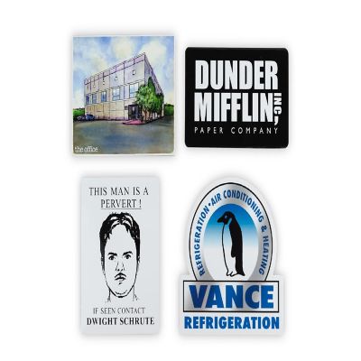 The Office Fridge Magnet Set - 4pcs Cool 4x3 Inches Flat Refrigerator Magnets Image 1