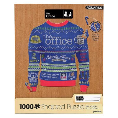 The Office Ugly Christmas Sweater Shaped 1000 Piece Jigsaw Puzzle Image 1