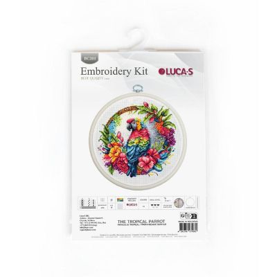 The Tropical Parrot BC201L Luca-S Counted Cross-Stitch Kit Image 1
