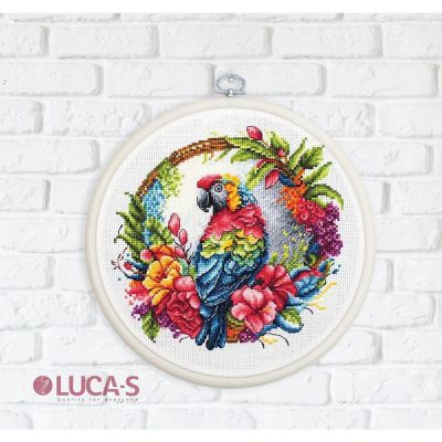 The Tropical Parrot BC201L Luca-S Counted Cross-Stitch Kit Image 2