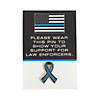 Thin Blue Line Awareness Pins with Card - 12 Pc. Image 1
