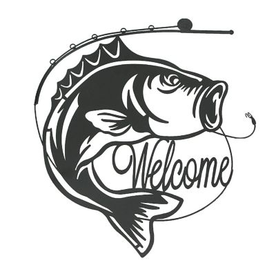 Things2Die4 19 Inch Laser Cut Metal Bass Welcome Sign Home Decor Vintage Wall Hanging Art Image 1