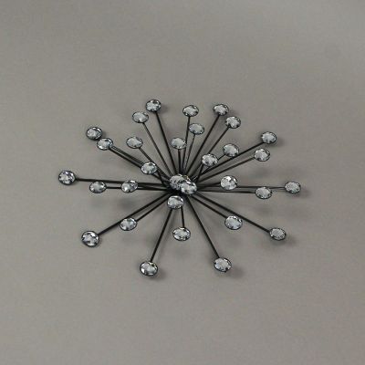 Things2Die4 Jeweled 3D Black Bursting Star Wall Sculpture Set of 3 Mid Century Modern D&#233;cor Image 3