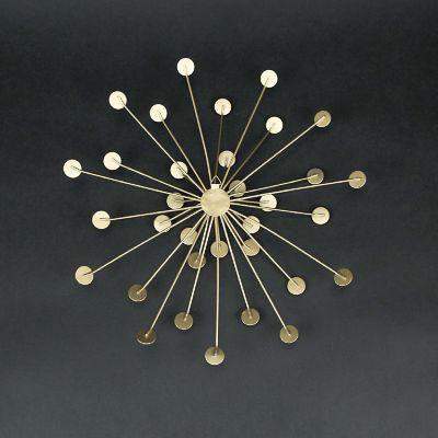 Things2Die4 Jeweled Metal Sunburst Wall Mounted Hanging Sculpture Set of 3 Mid Century Modern D&#233;cor Image 2