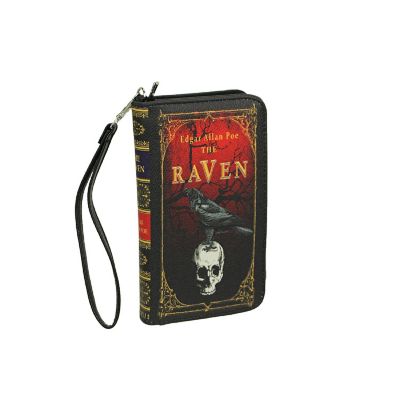 Things2Die4 The Raven Book-Style Wallet with ID Holder - Snap Closure - Fashionable Wristlet Strap for Horror Enthusiasts - Gothic Style Image 1