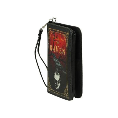 Things2Die4 The Raven Book-Style Wallet with ID Holder - Snap Closure - Fashionable Wristlet Strap for Horror Enthusiasts - Gothic Style Image 2