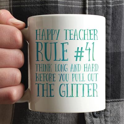 Think Before Using Glitter Ceramic Mug Image 1