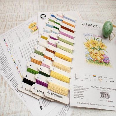 Three Chicks with Daffodils and Egg L8059 LetiStitch Counted Cross Stitch Kit Image 2
