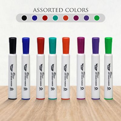Three Leaf Dry Erase Marker 8 Pack , Assorted, Chisel Tip, Pack of 72 Image 2
