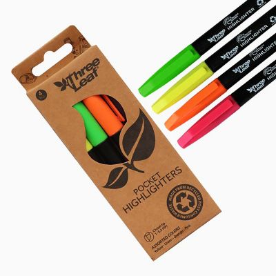 Three Leaf Highlighter 4 Pack , Assorted  , Chisel Tip, Pack of 72 Image 1