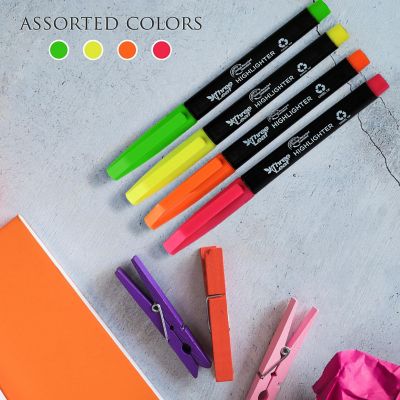 Three Leaf Highlighter 4 Pack , Assorted  , Chisel Tip, Pack of 72 Image 2