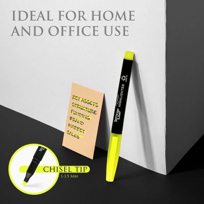 Three Leaf Highlighter 4 Pack , Yellow , Chisel Tip, Pack of 72 Image 3