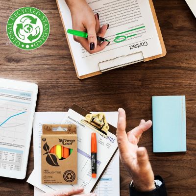 Three Leaf Mini Highlighter 10 Pack , Assorted , Chisel Tip, Pack of 72 Image 1