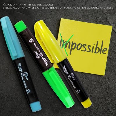 Three Leaf Mini Highlighter 10 Pack , Assorted , Chisel Tip, Pack of 72 Image 2