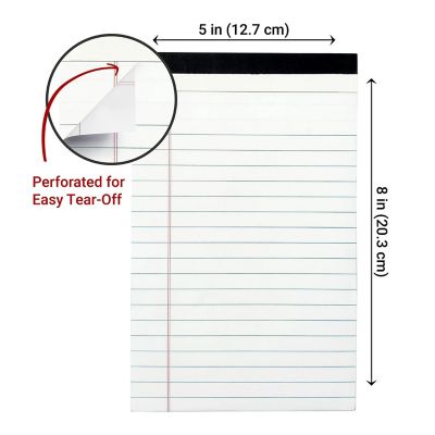 Three Leaf Writing Pad 5 X 8 Inch,50 Sheets , 2 Pack, Pack of 48 Image 2