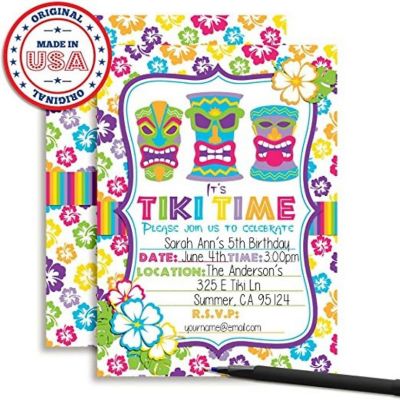 Tiki Time Invitations 40pc. by AmandaCreation Image 2