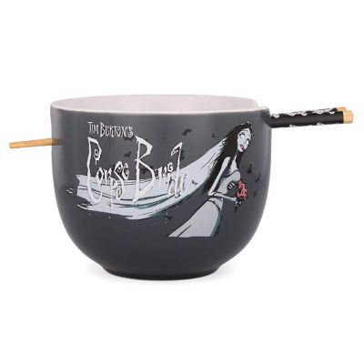 Tim Burton's Corpse Bride 20-Ounce Ceramic Ramen Bowl With Chopsticks Image 1