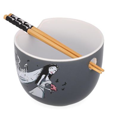 Tim Burton's Corpse Bride 20-Ounce Ceramic Ramen Bowl With Chopsticks Image 2