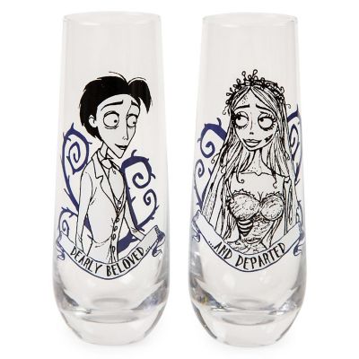 Tim Burton's Corpse Bride "Dearly Beloved" Stemless Fluted Glassware  Set of 2 Image 1