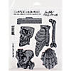 Tim Holtz Cling Stamps 7"x8.5", Anatomy Chart Image 1