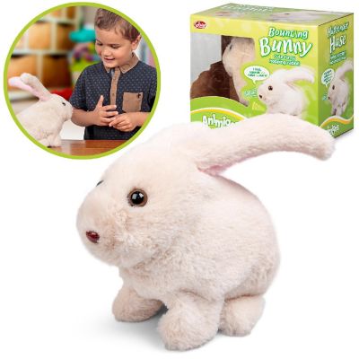 Tobar: Animigos Bouncing Bunny - White, Hops &amp; Snuffles Nose, Interactive Toy Image 2