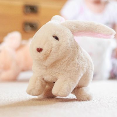 Tobar: Animigos Bouncing Bunny - White, Hops &amp; Snuffles Nose, Interactive Toy Image 3