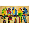 Toffee and Multicolor Parrots Coir Outdoor Doormat 18" x 30" Image 1