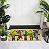 Toffee and Multicolor Parrots Coir Outdoor Doormat 18" x 30" Image 1