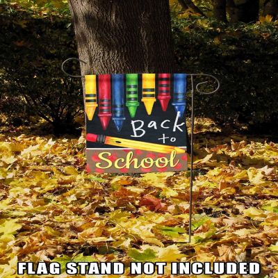 Toland Home Garden 12.5" x 18" Back to School Crayons Garden Flag Image 2