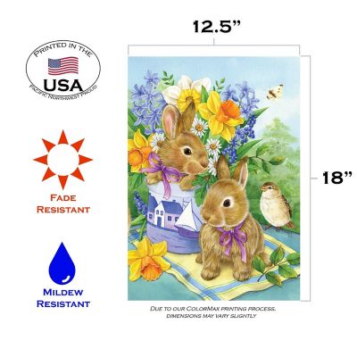 Toland Home Garden 12.5" x 18" Bunny Bouquet Garden Flag Image 1