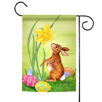 Toland Home Garden 12.5" x 18" Bunny Daffodil Garden Flag Image 1