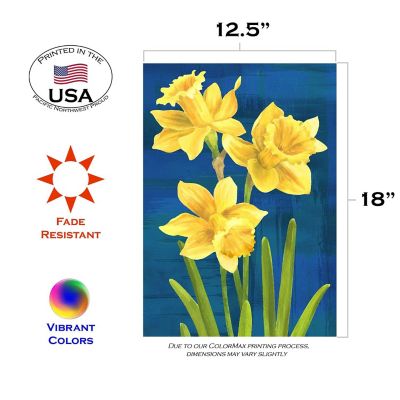 Toland Home Garden 12.5" x 18" Daffodils On Blue Garden Flag Image 1