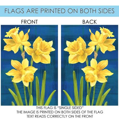 Toland Home Garden 12.5" x 18" Daffodils On Blue Garden Flag Image 3