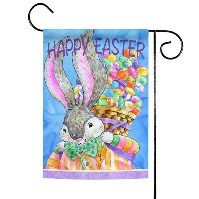 Toland Home Garden 12.5" x 18" Easter Bunny Basket Garden Flag Image 1